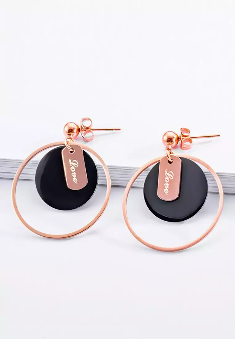 Geometric Love Loop Dangle Earrings