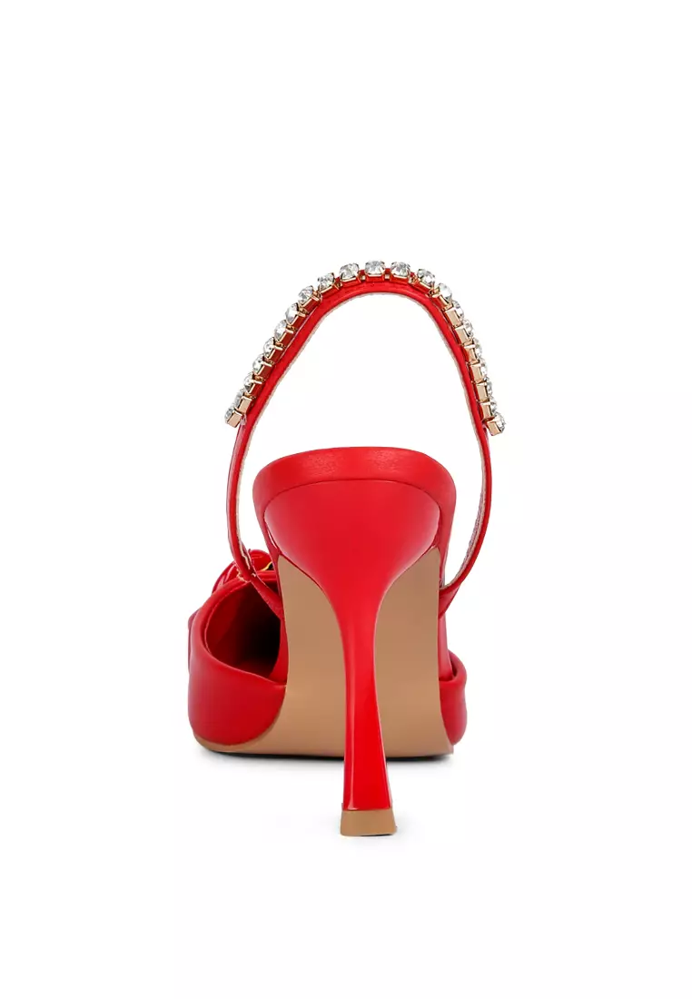 Red diamante sandals new arrivals