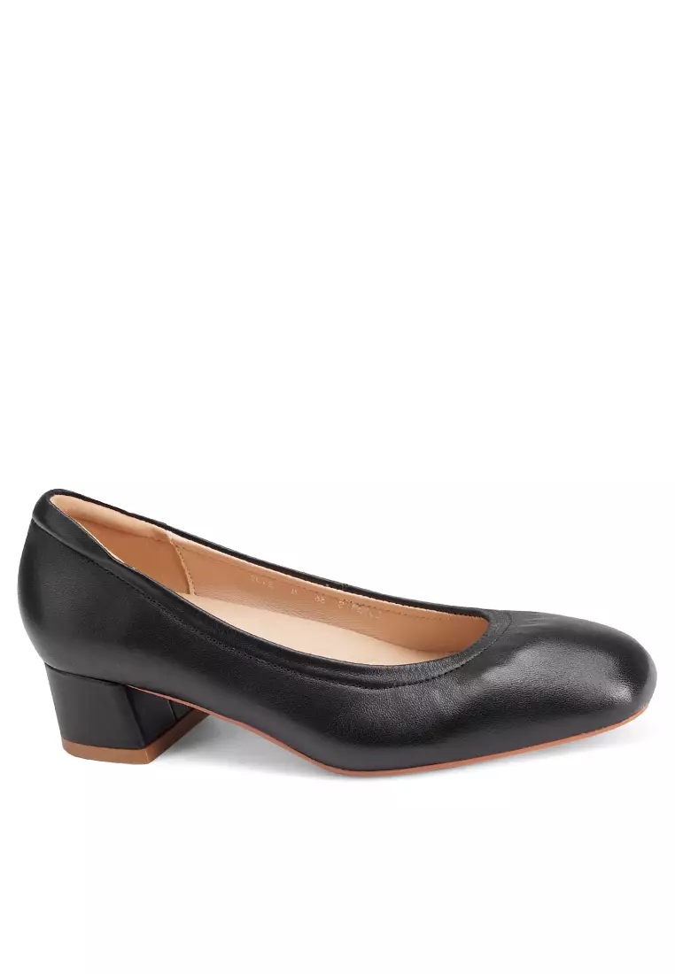Discount on Twenty Eight Shoes  shoes - SKU: 3.5CM Grain Leather Uniform Round Toe Pumps AA90593