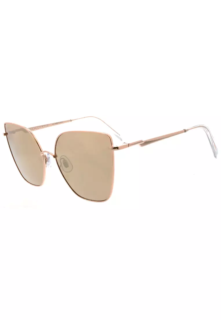 Kendall + Kylie Light Gold Glamorous Metal Geometric Square Sunglasses