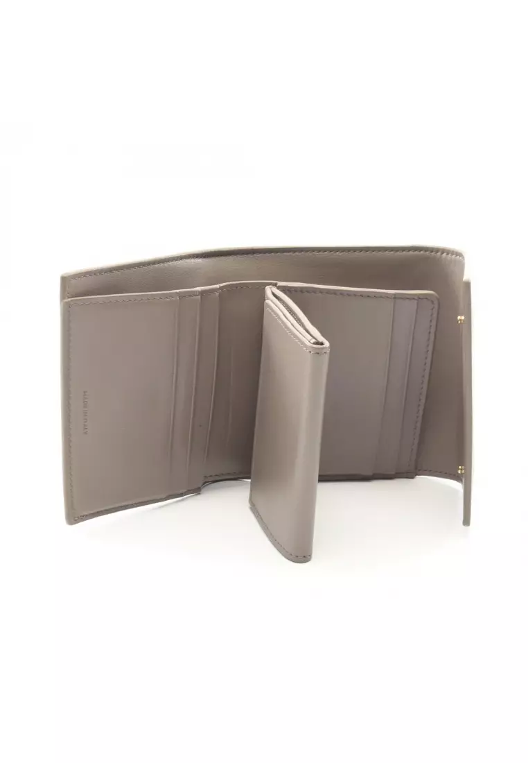 Pre-Loved Celine Small trifold wallet trifold wallet leather Gray beige