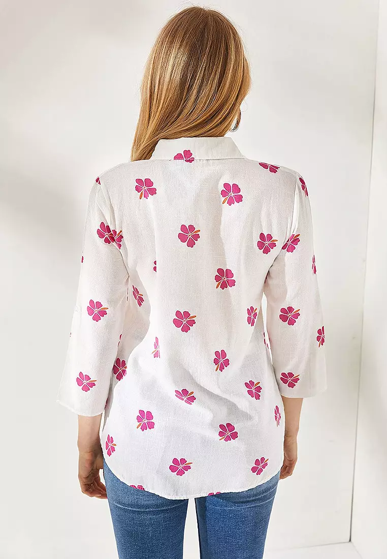 Folded Sleeve Linen Shirt