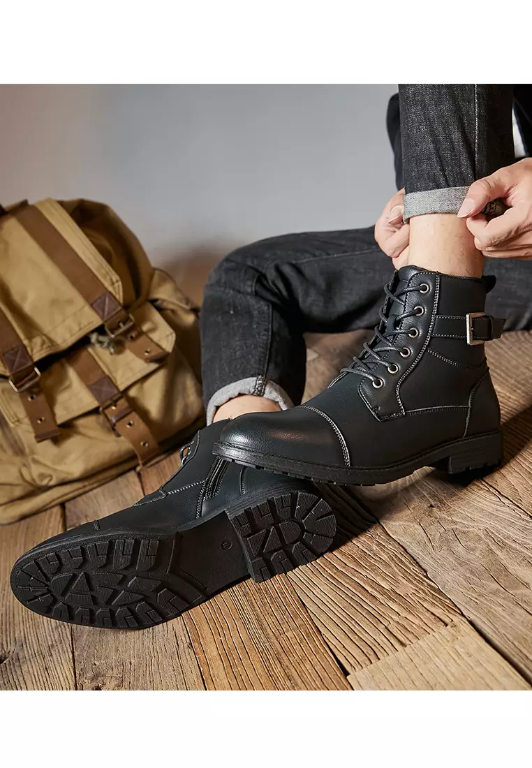 High Top Faux Leather Martin Boots KB2208W