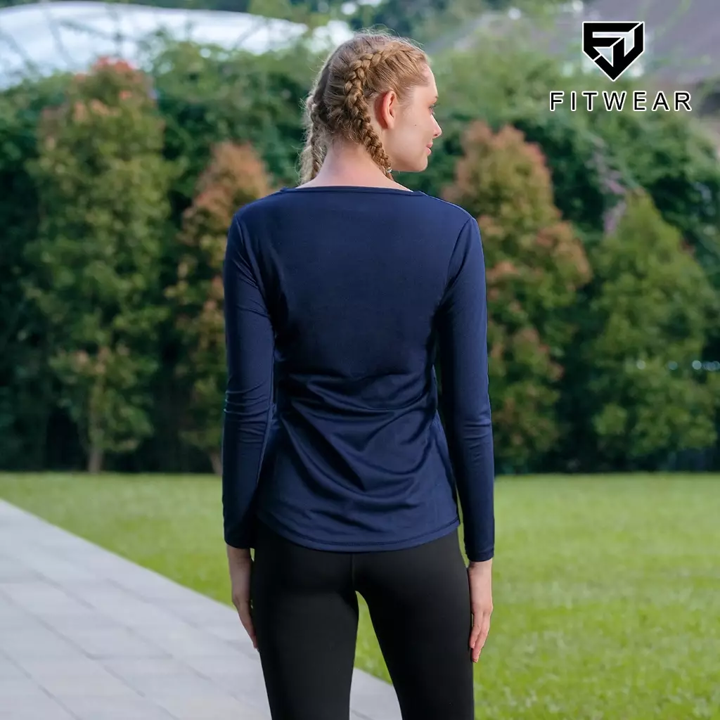 Fitwear - Kaos Olahraga Wanita ZELDA  DRYFIT BASELAYER L/S - NAVY