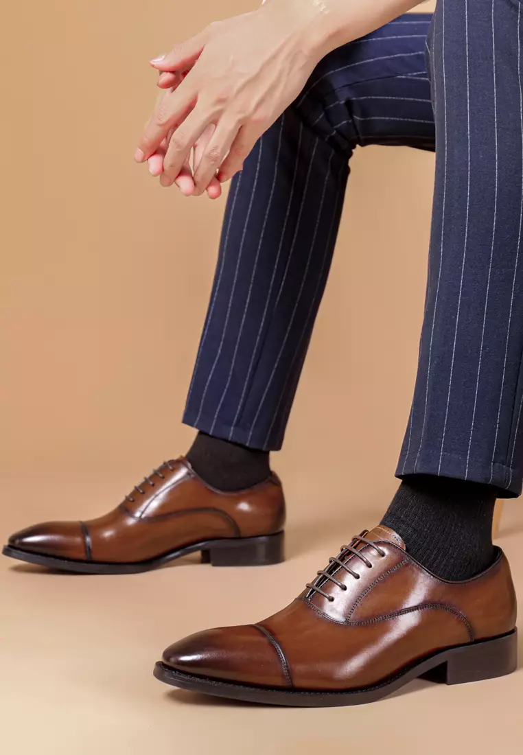 Vintage Leather Cap Toe Business Shoes MK8988-1