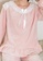 LYCKA pink SWW9096-Lady Two Piece Casual Pajamas Set (Pink) 80AC3AA88B0748GS_4