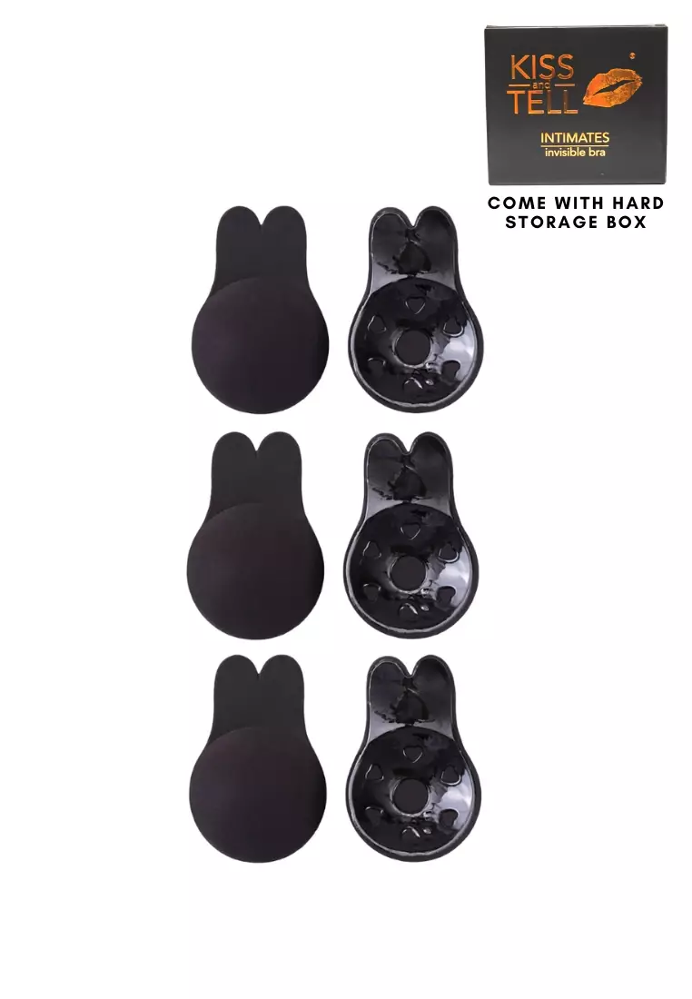 3 Pack Dahlia Breast Lift Up Nubra in Black Seamless Invisible Reusable Adhesive Stick On Bra 隐形聚拢胸