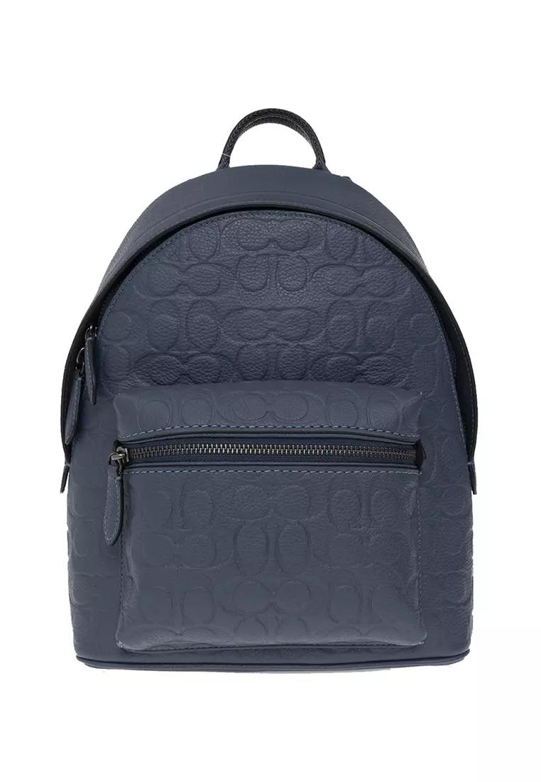 Charter Backpack 24 In Signature Leather Denim CH762