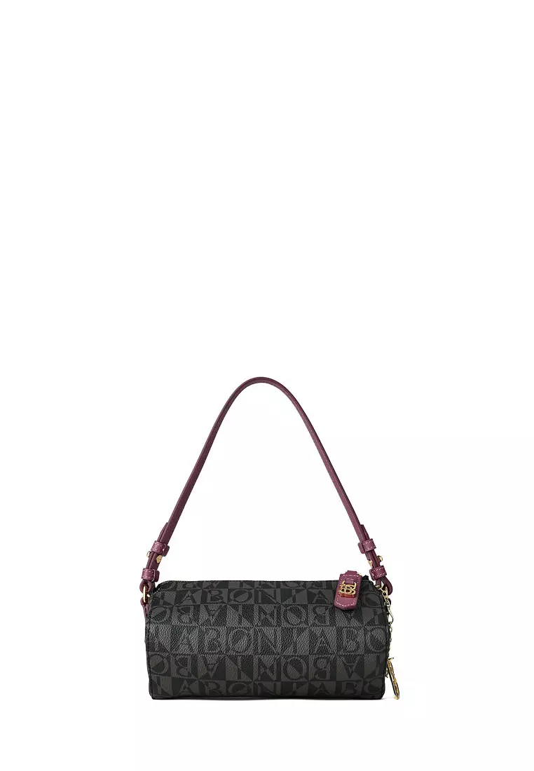 Ornella Monogram Black/Purple Small Shoulder Bag