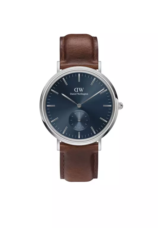 Classic Multi-Eye 40mm St Mawes Arctic Silver Blue Dial - Multi Eye Watch for men - Stainless Steel Leather Strap Watch - Fashion Watch - DW Official - Authentic