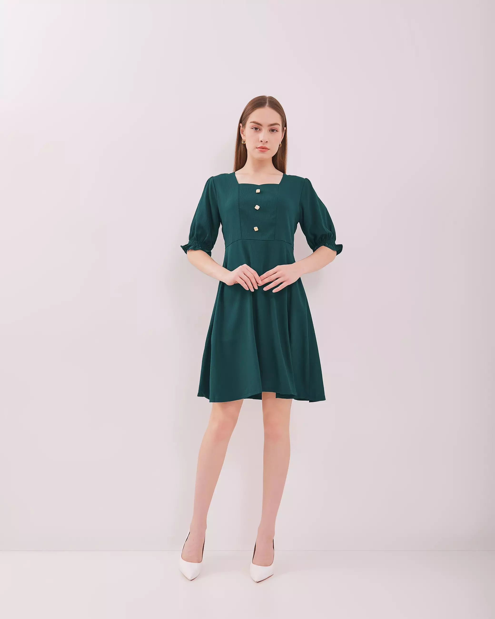 Urban Exchange Melody Dress Green - Gaun Kasual Dress Green Dress Natal