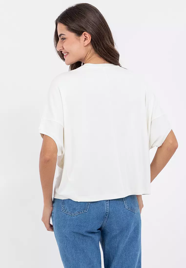 Ladies Brand Logo Oversized Tee