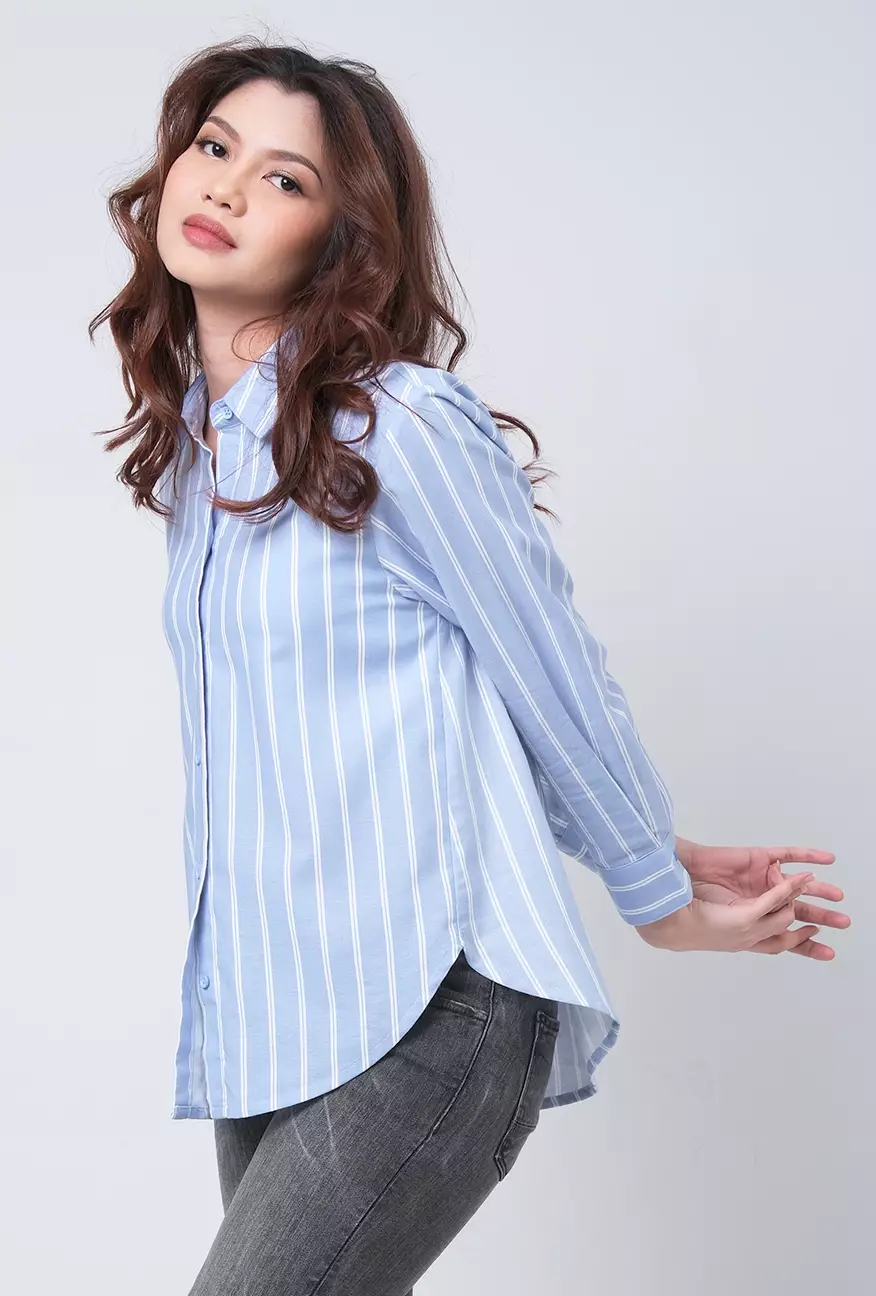 Kemeja Wanita Myesha Blue White