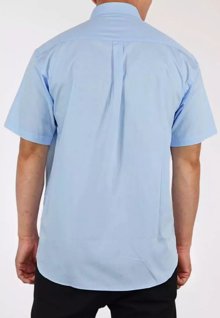 Crocodile MALE 0129 Blue 14 - Men Shirt Kemeja Lengan Pendek - Relax Fit - Katun