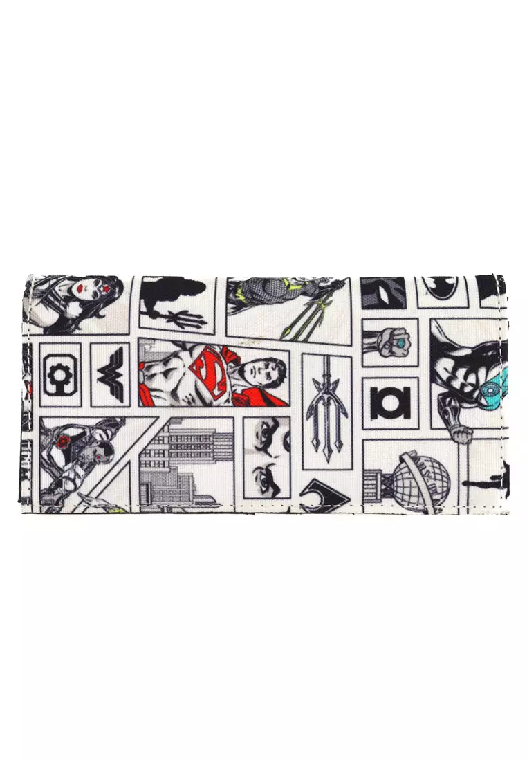 DC Collection Justice League Long Bifold Wallet Heran - White