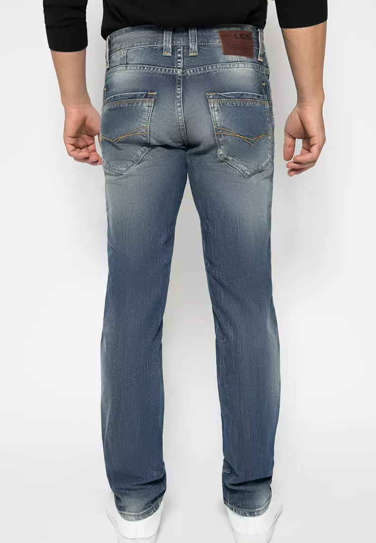 LGS - Celana Panjang Jeans Casual Pria Motif Washed - JSF.293.P008.A144.C