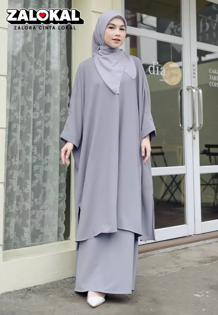 Haifa Tunik Set Smoke Grey