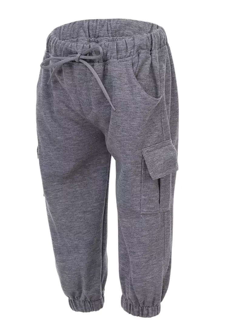 Wileen Celana Cargo Anak Unisex Kid Long Pants Slim Fit Comportable Material Fleece ORIGINAL - Misty Gray