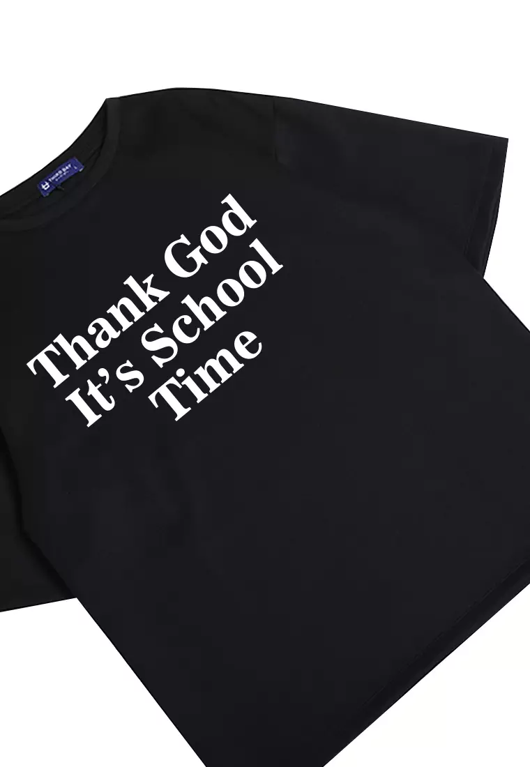 MTO70 kaos oversize quotes lucu kuliah back to school bahan tebal scuba distro pria hitam