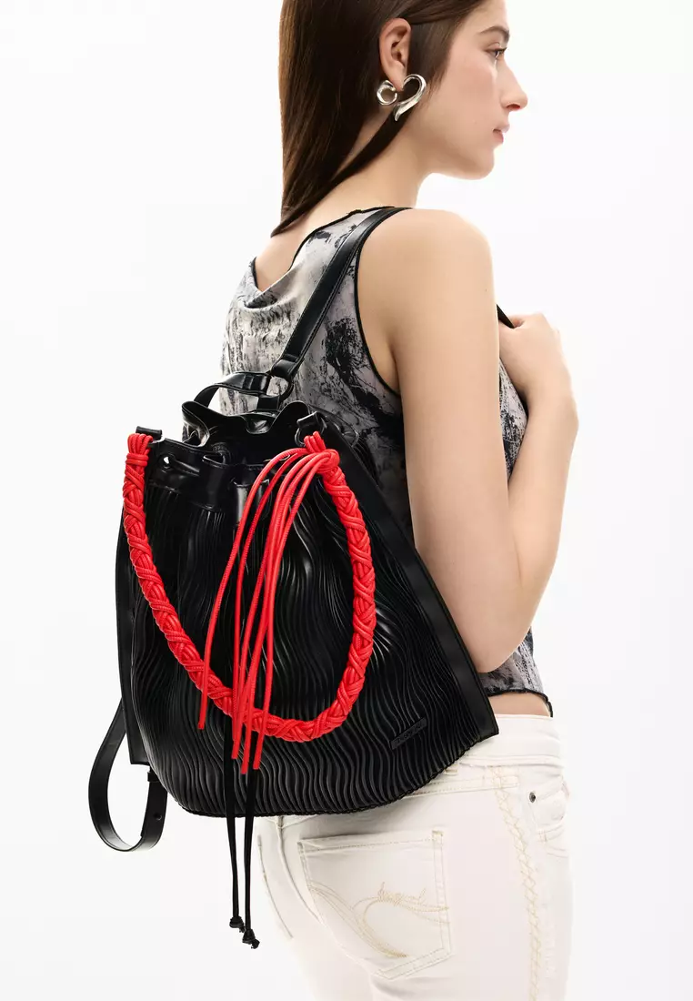 Medium embossed backpack