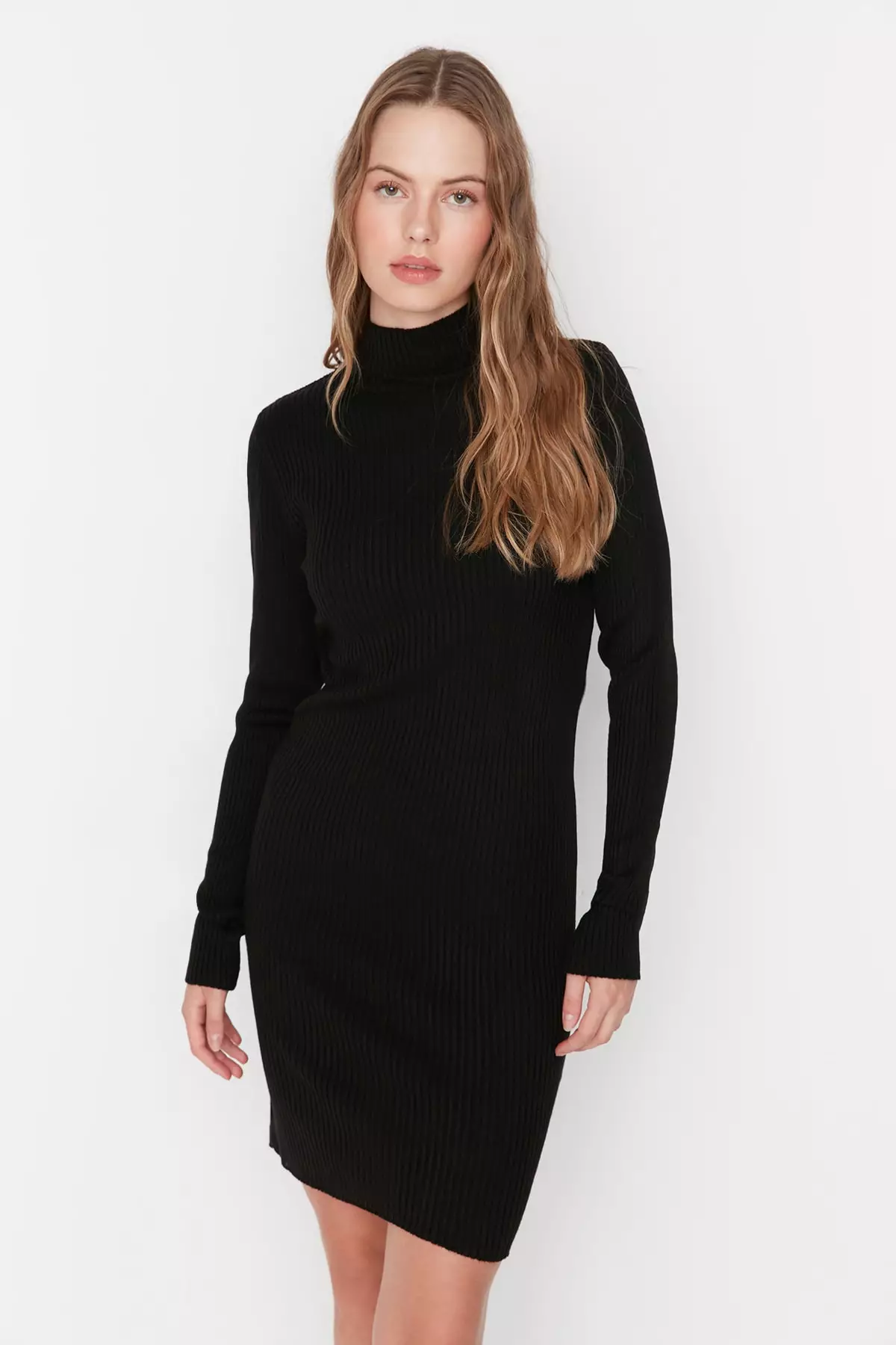 線上選購Trendyol Black Mini Knitwear Dress With Accessory Detail