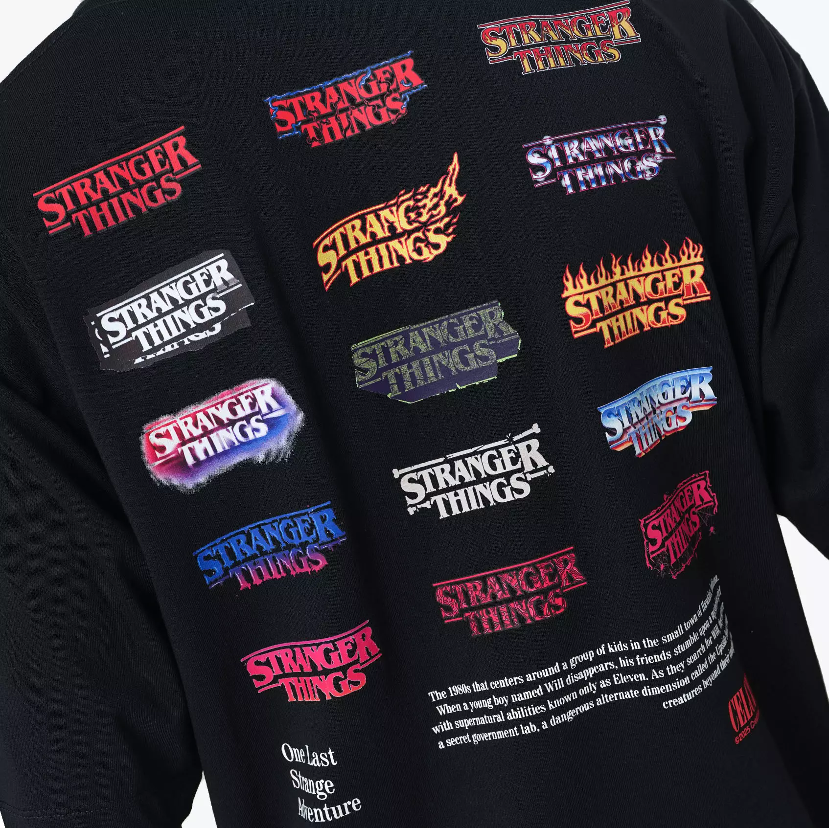 CELCIUS Stranger Things All Star Kaos Lengan Pendek Oversize LIN001715C Hitam