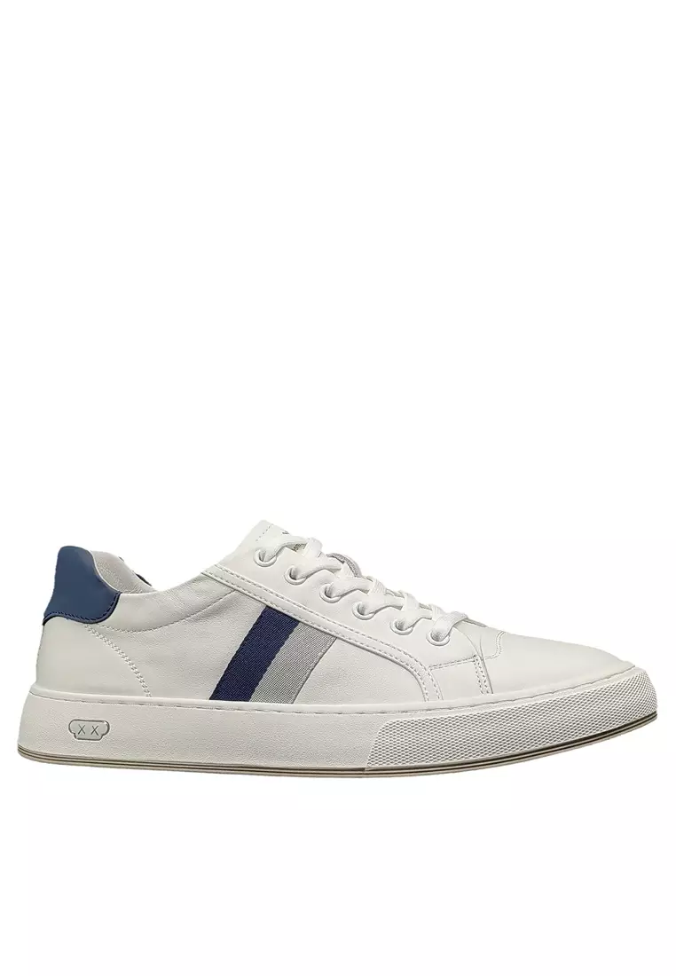 Discount on Twenty Eight Shoes  shoes - SKU: Contrast Stripe Grain Leather Sneakers ALG8911