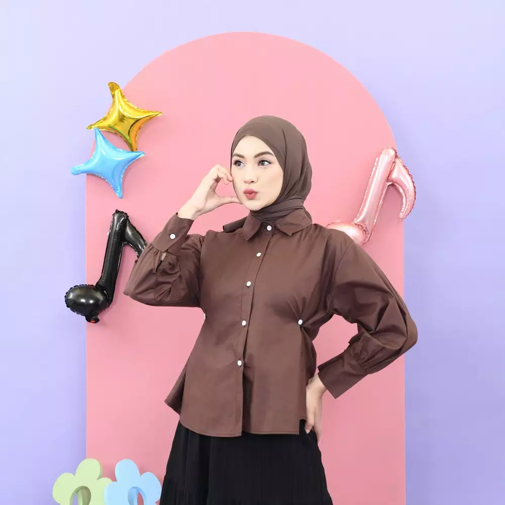 Dyandra Kemeja - Coffee M19730 R42S2