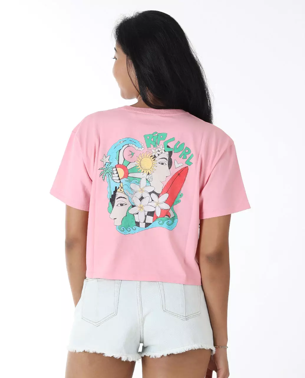Rip Curl Women Bali Putu Surya Two Faces Tee - Pink