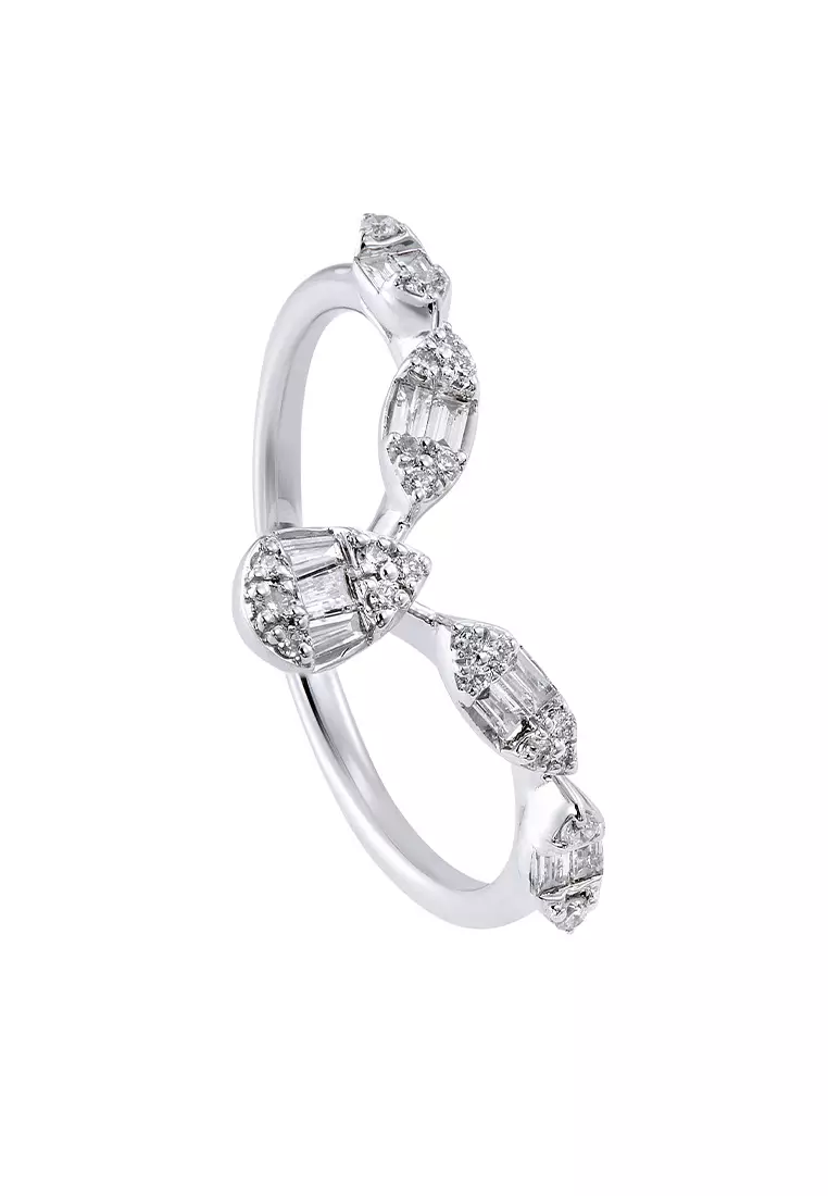 Buy HABIB HABIB Baguette and Round Diamond Ring in 375/9K White Gold ...