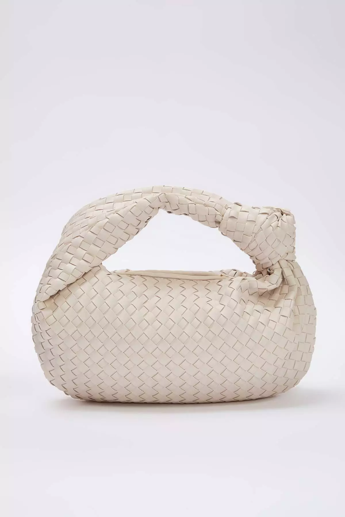 Ecru Premium Knitted Detailed Women'S Mini Shoulder Bag Takaw26Oc00072