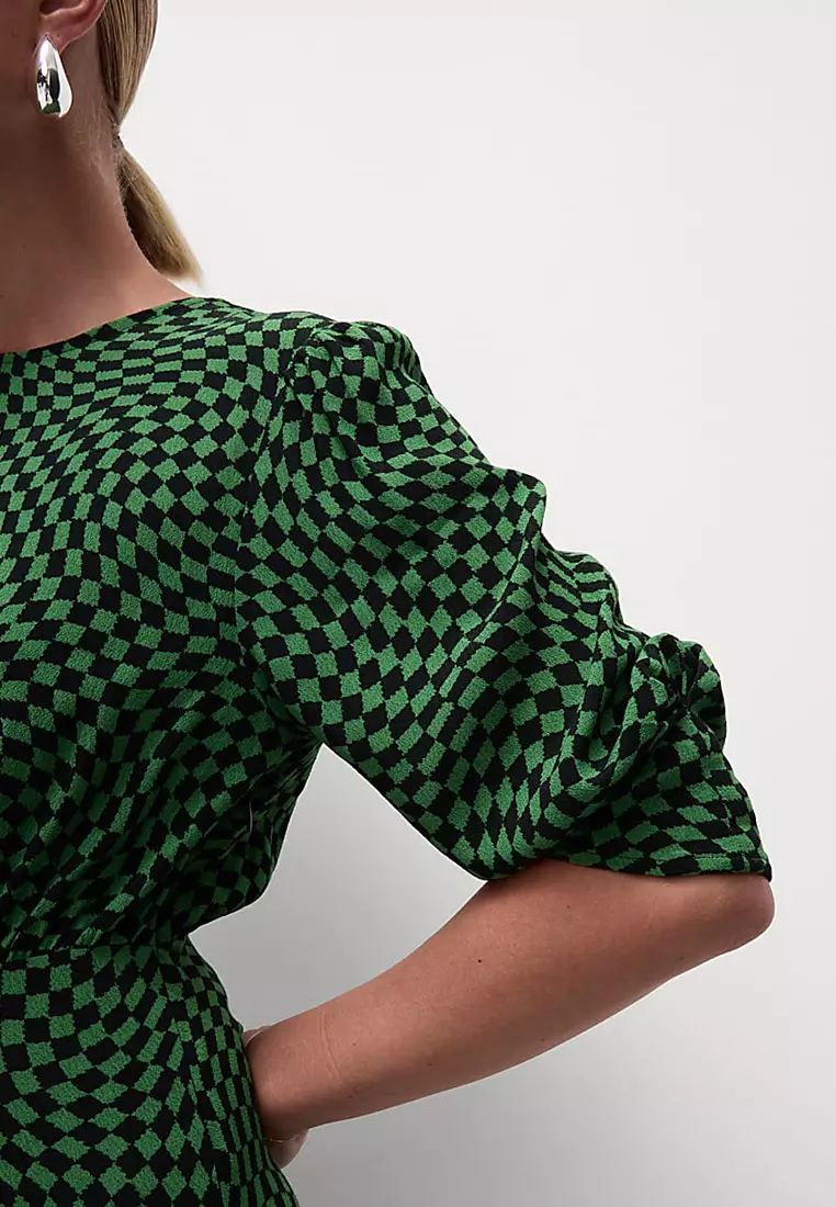 Printed Round Neck Midaxi Column Dress