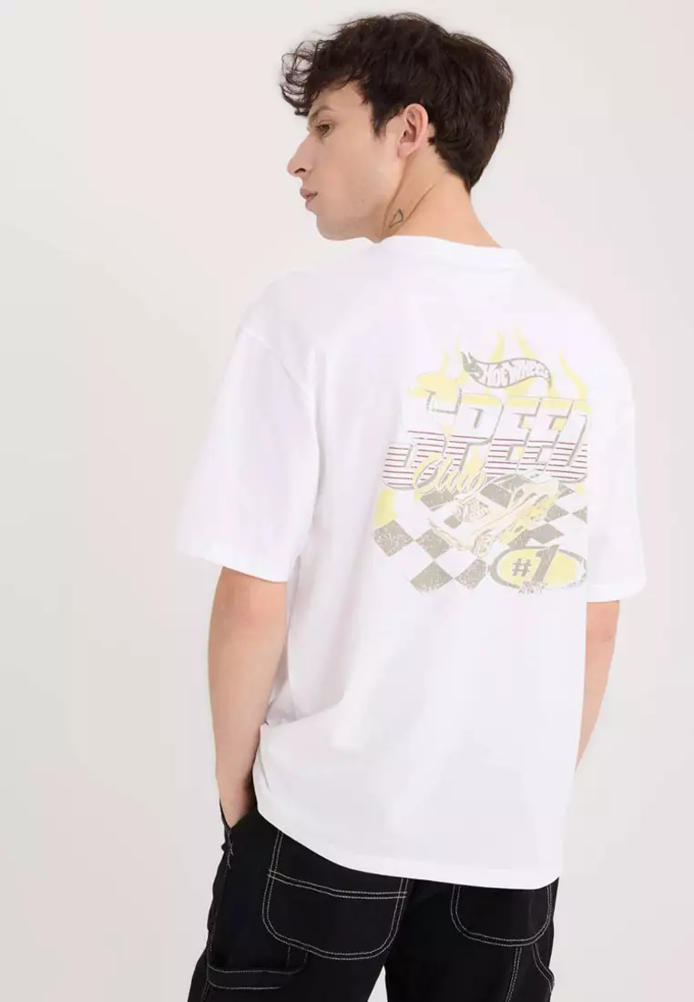 Hot Wheels Boxy Fit Crew Neck Back Printed Short Sleeve T-Shirt