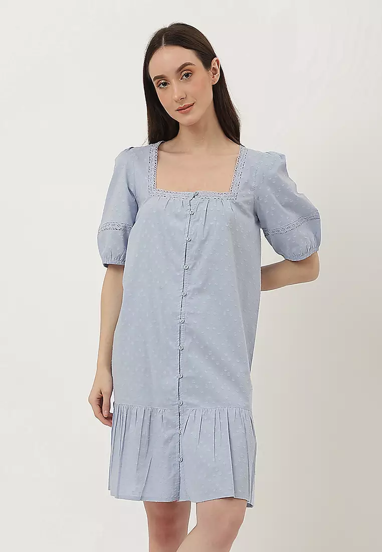 Jual Marks & Spencer Pure Cotton Lace Square Neck Nightdress Original ...