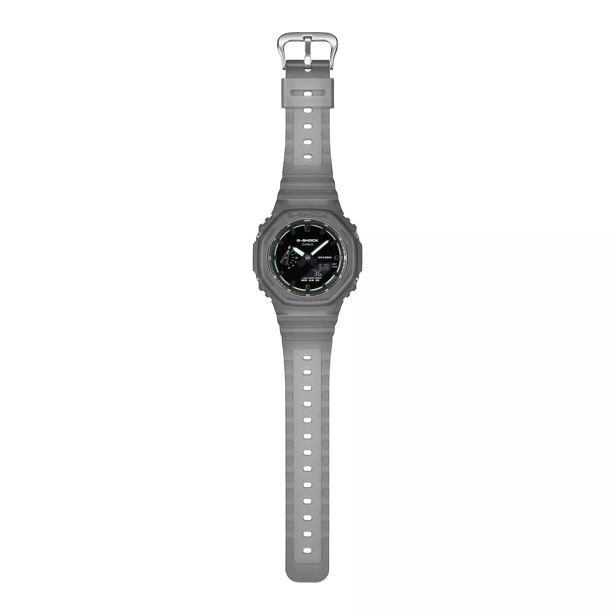 Casio G-Shock - Jam Tangan Analog Digital Pria - Black Dial - Grey Resin Case & Band - GA-2100K-1A