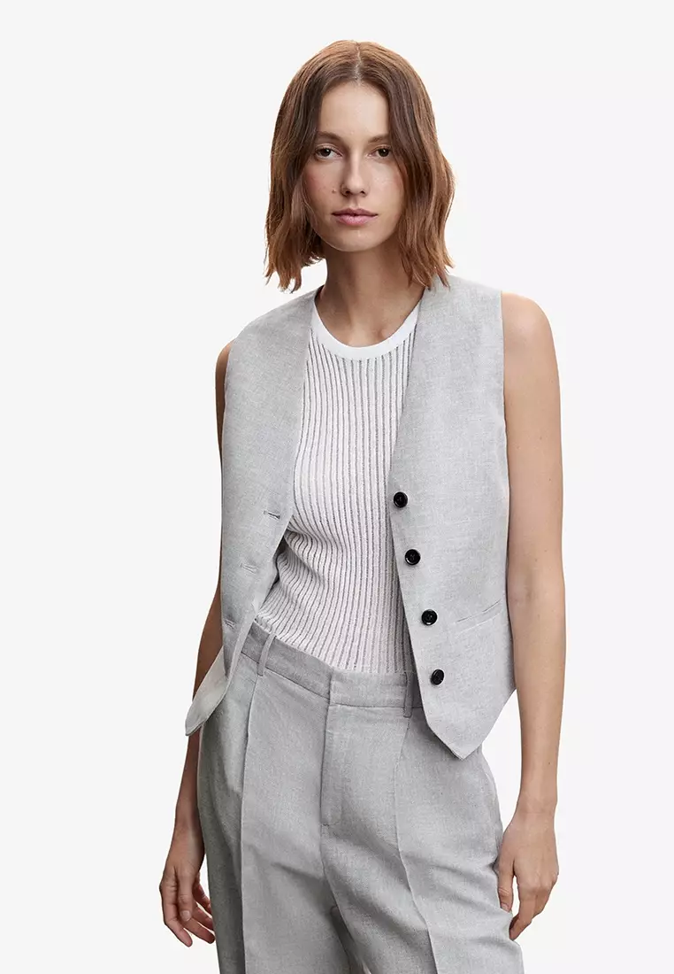 Buy Mango Linen Suit Waistcoat 2024 Online | ZALORA Philippines