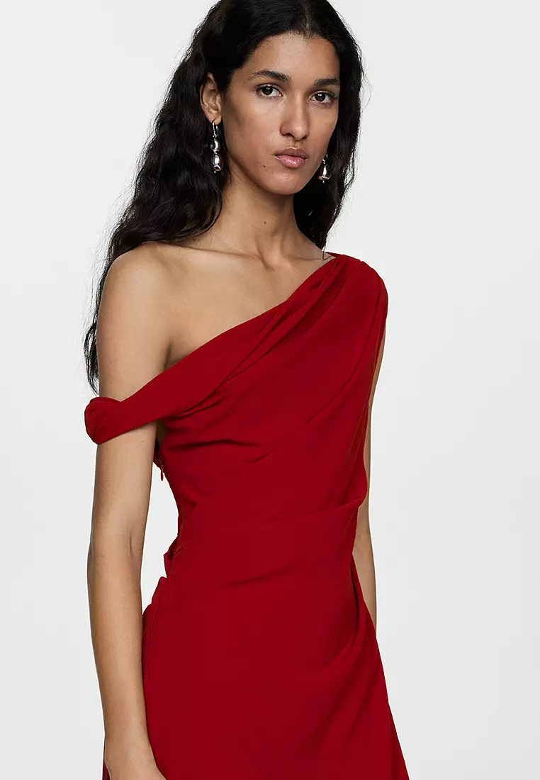 Mango one shoulder dress best sale