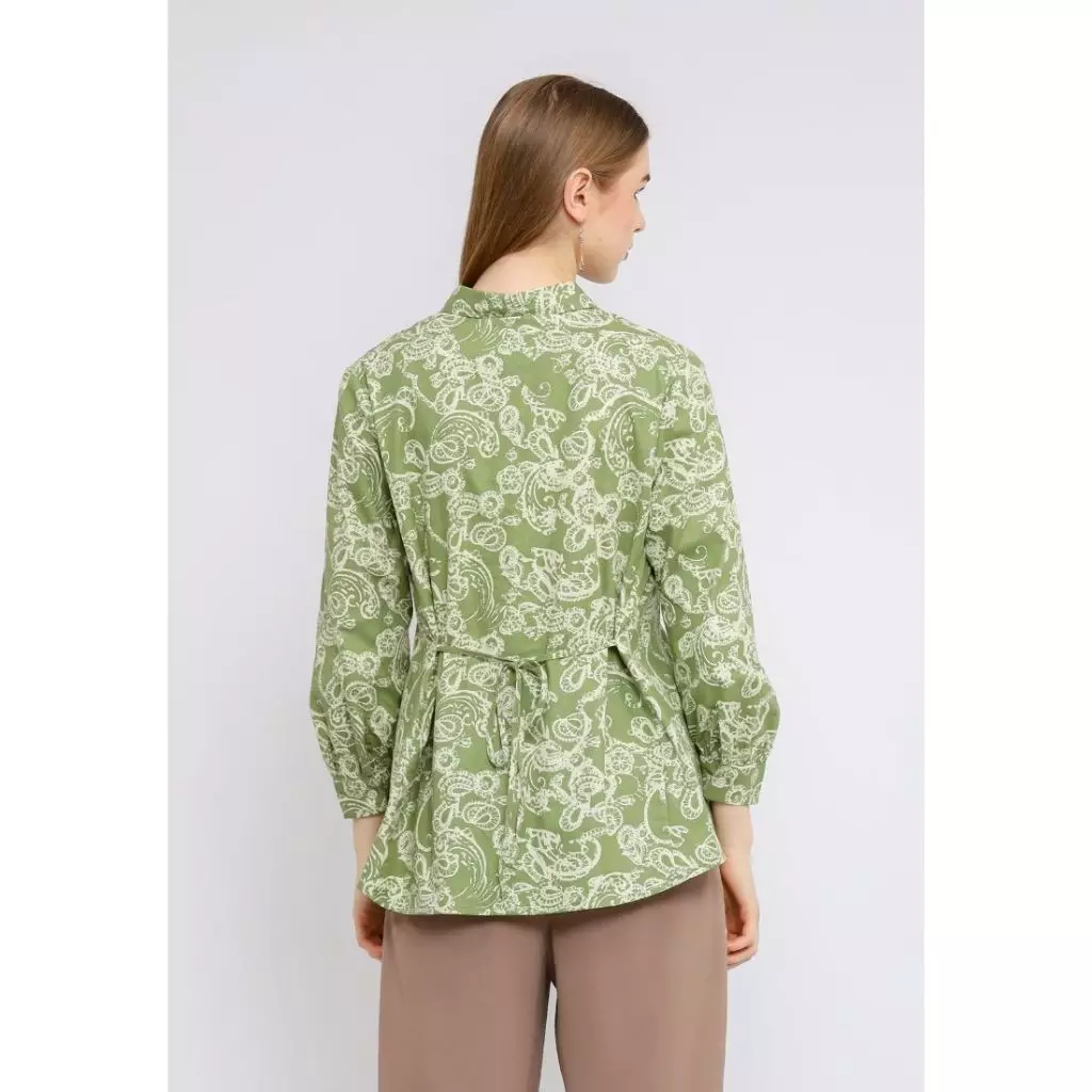 Urban Exchange Jeqlin Green Shirt - Atasan Kemeja Wanita