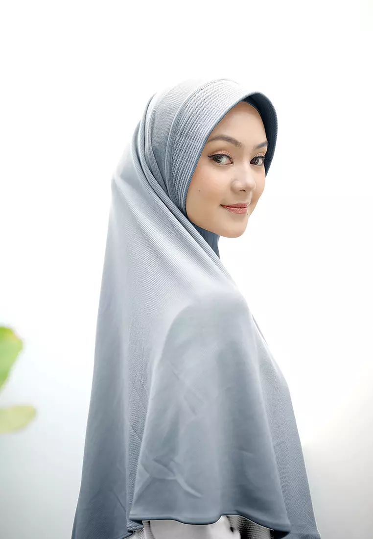 Alayya Bergo Knit | Hijab Instan | Kerudung Pad - Teal Blue