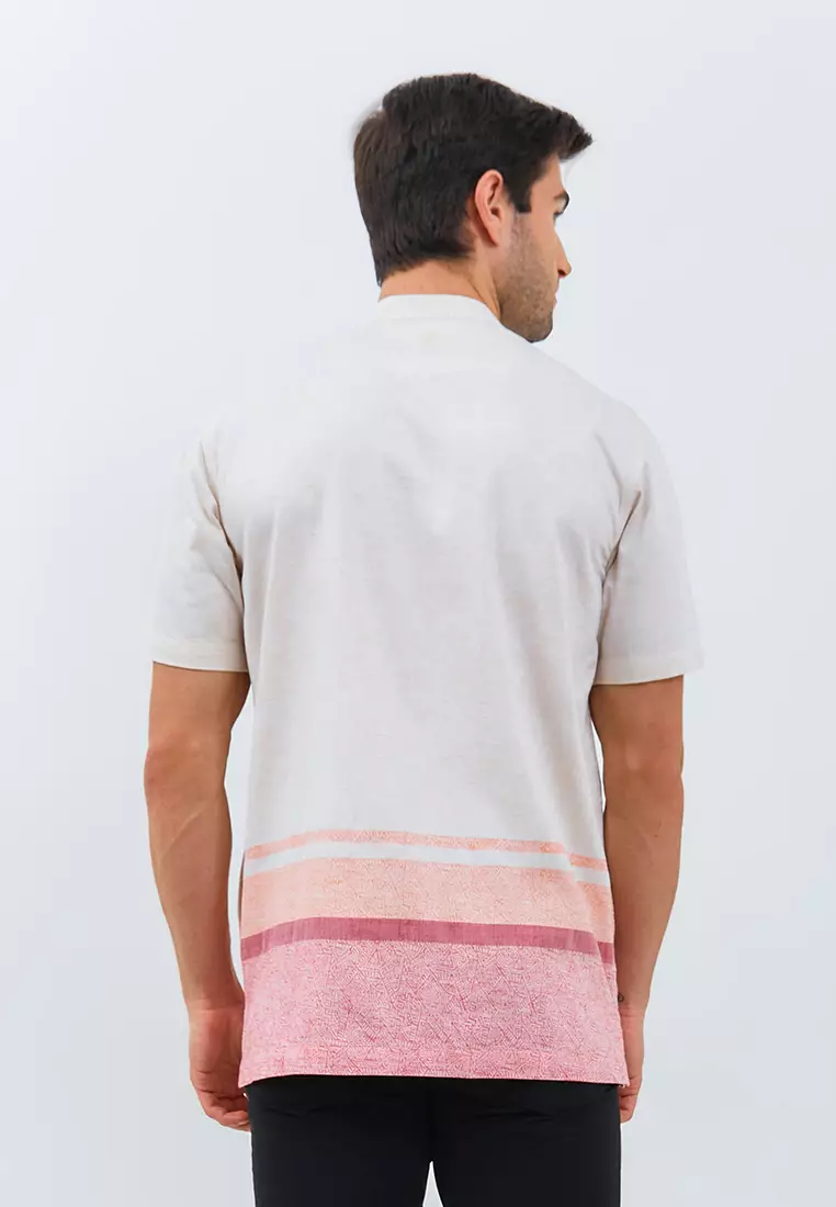 Jobb Arham Baju Koko Pria Lengan Pendek Regular Fit Beige