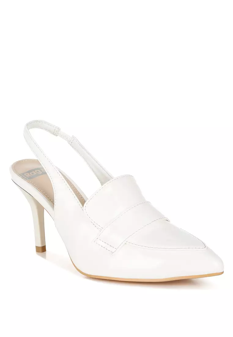 Slingback Loafer Sandals In White
