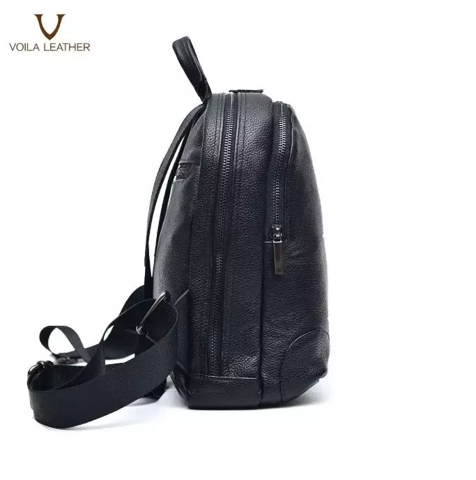 Genuine Leather Medium Women’s Backpack Voila Windy Black