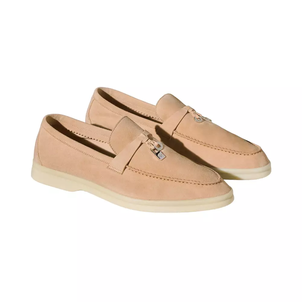 Summer Charms Walk Loafers Suede Pink Sand Shw