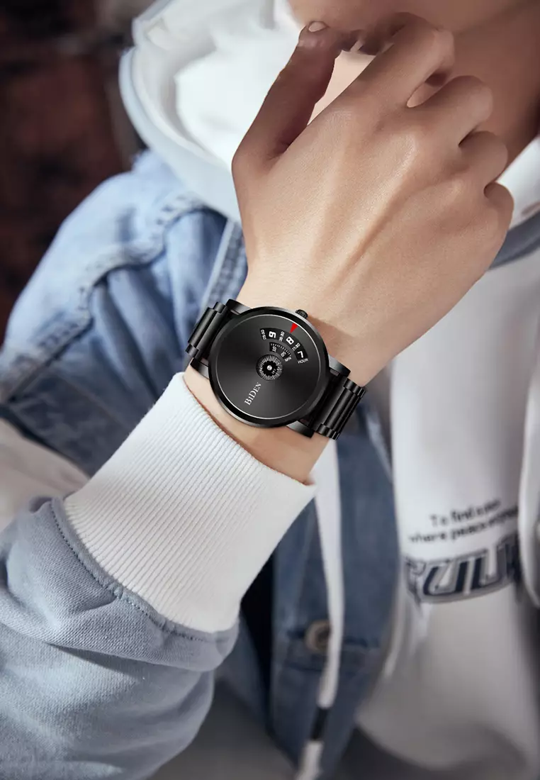 jam tangan pria fashion pria stainless steel band jam tangan waterproof