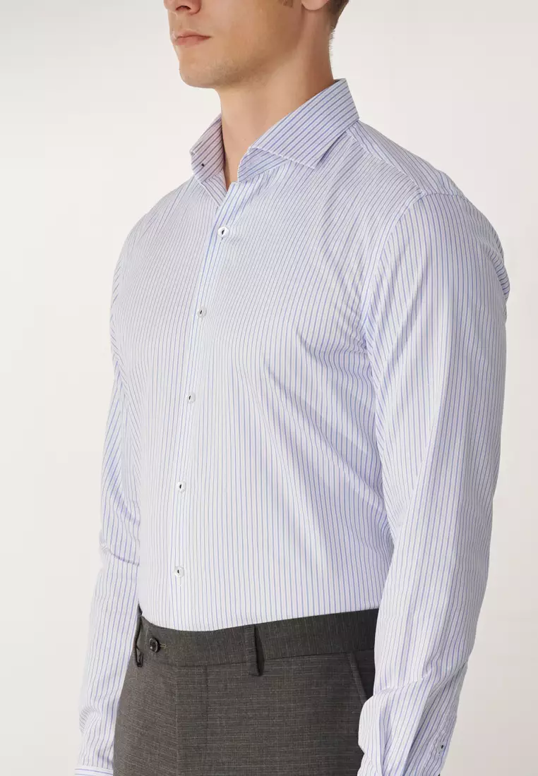 Blue Stripes Slim Shirt