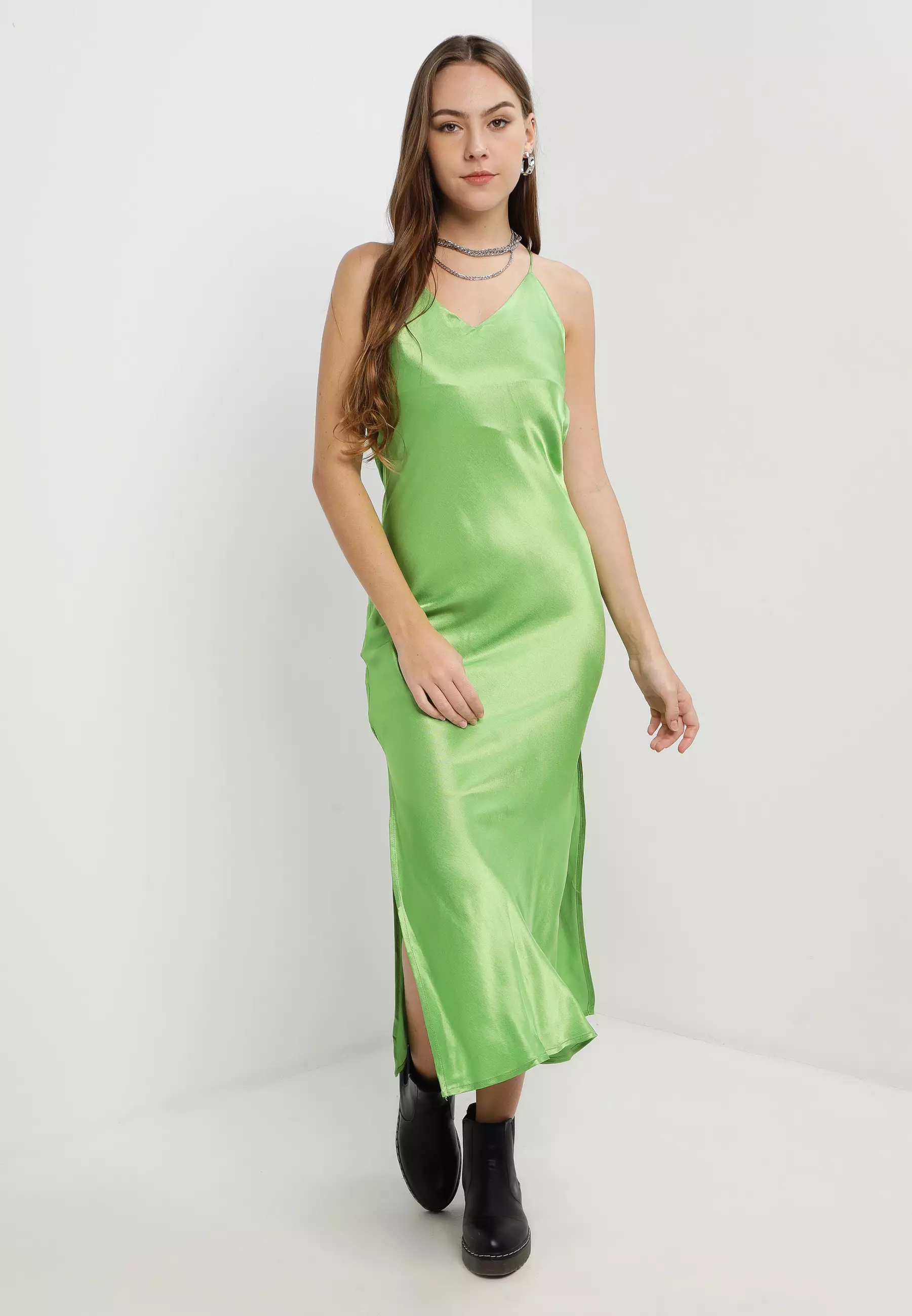 Satin midi hotsell dress topshop