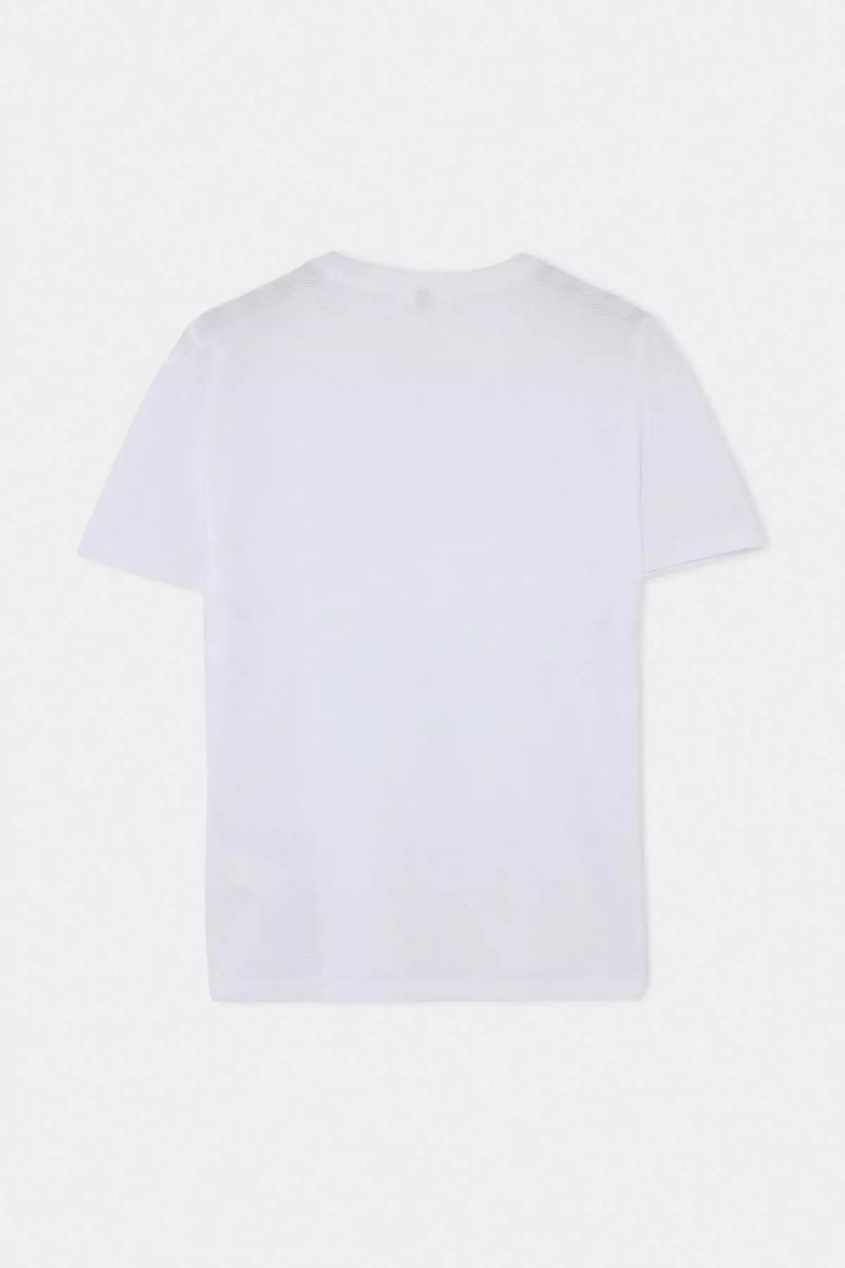White Regular Cut Textured T-Shirt Tmnss26Ts00067