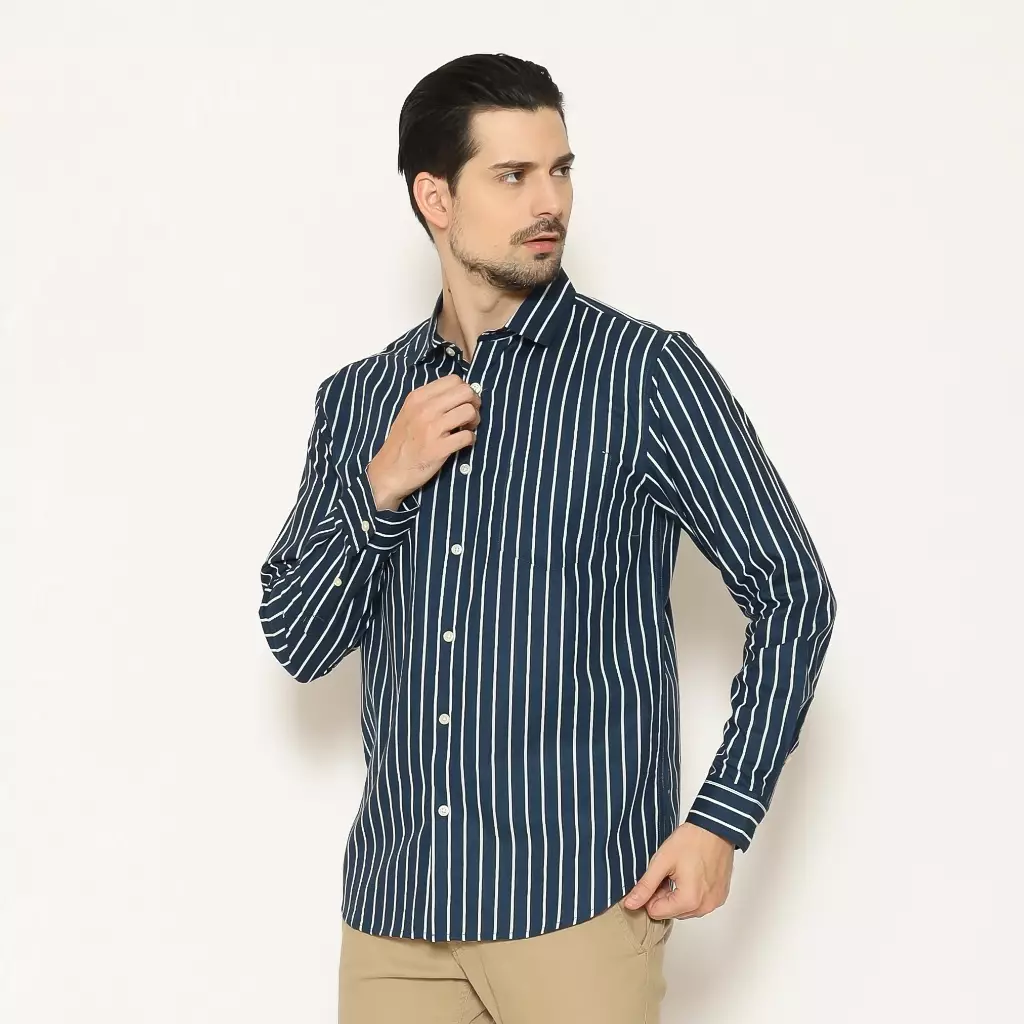 AMK Kemeja Pria Lengan Panjang SHP Montana L/S Navy Blue