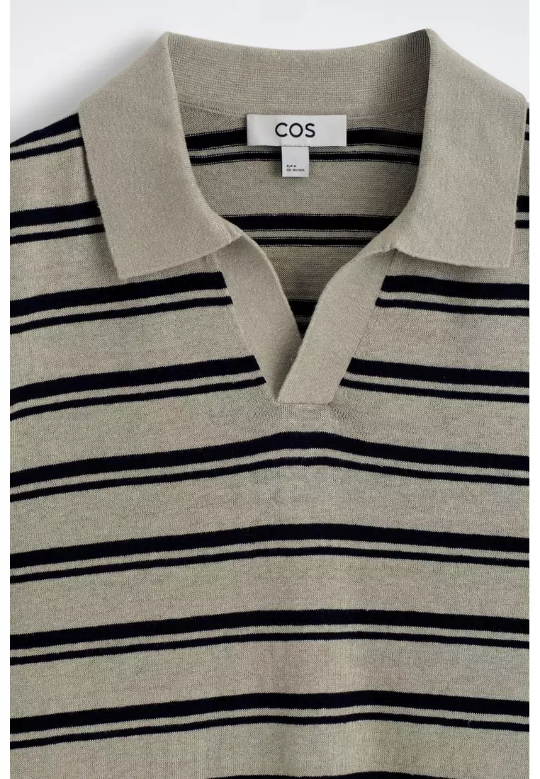 KNITTED LINEN POLO SHIRT