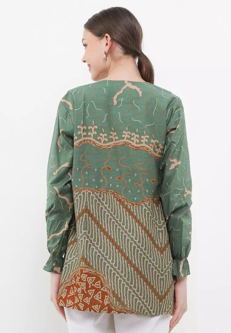 Meylika Blouse Batik Premium Wanita Casual Modern